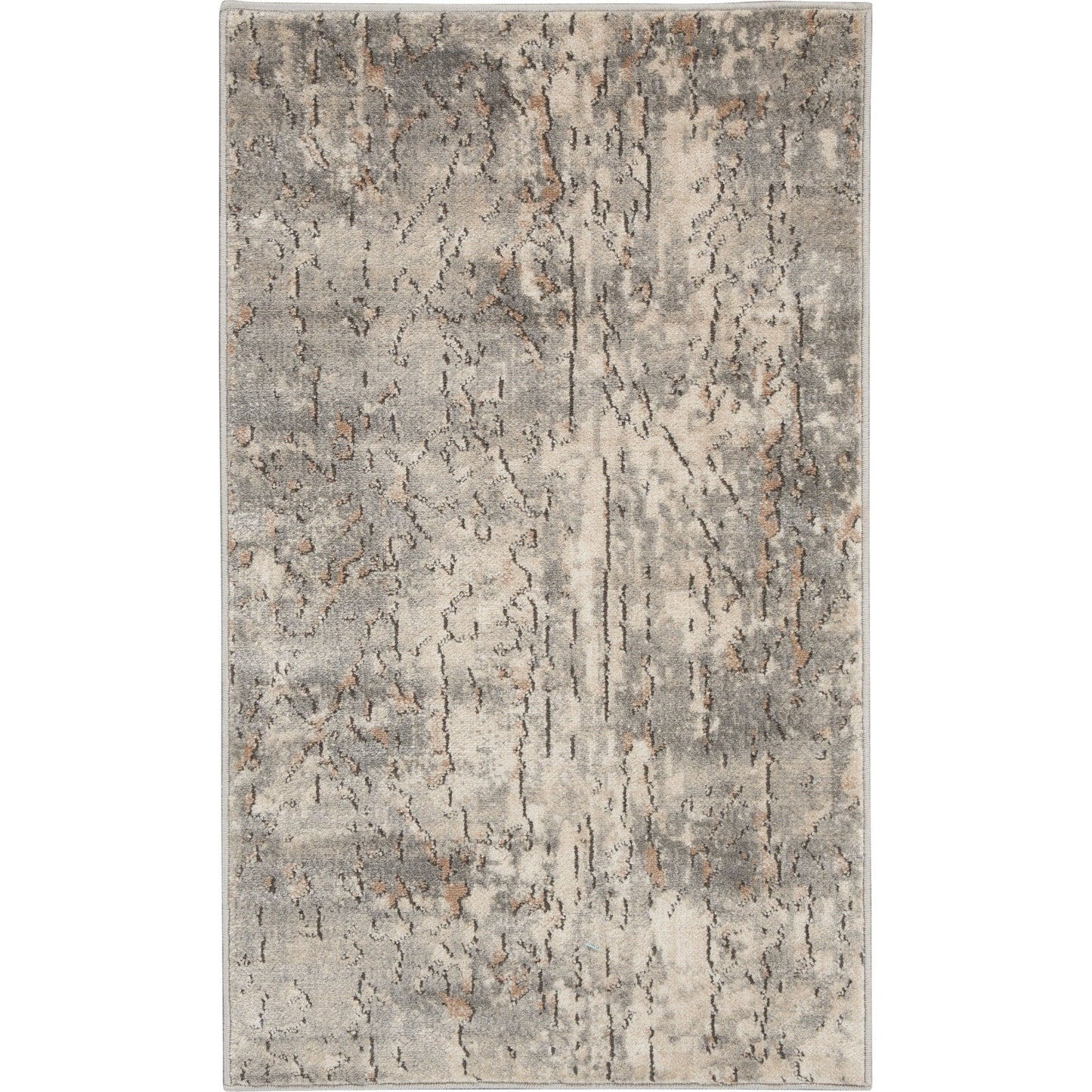 Tapis Nourison Concerto à effet vieilli abstrait beige et gris