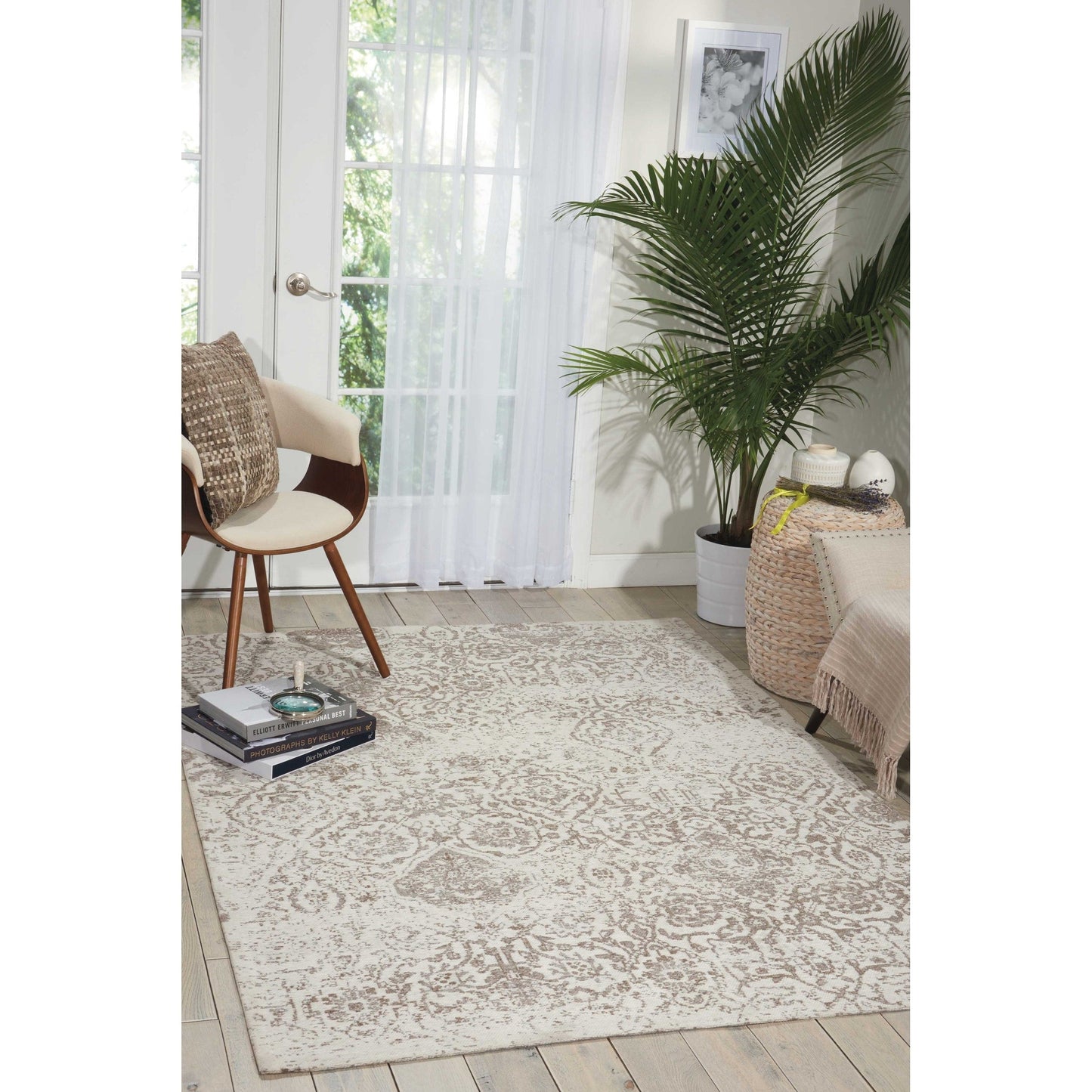Tapis contemporain Nourison Damask vieilli