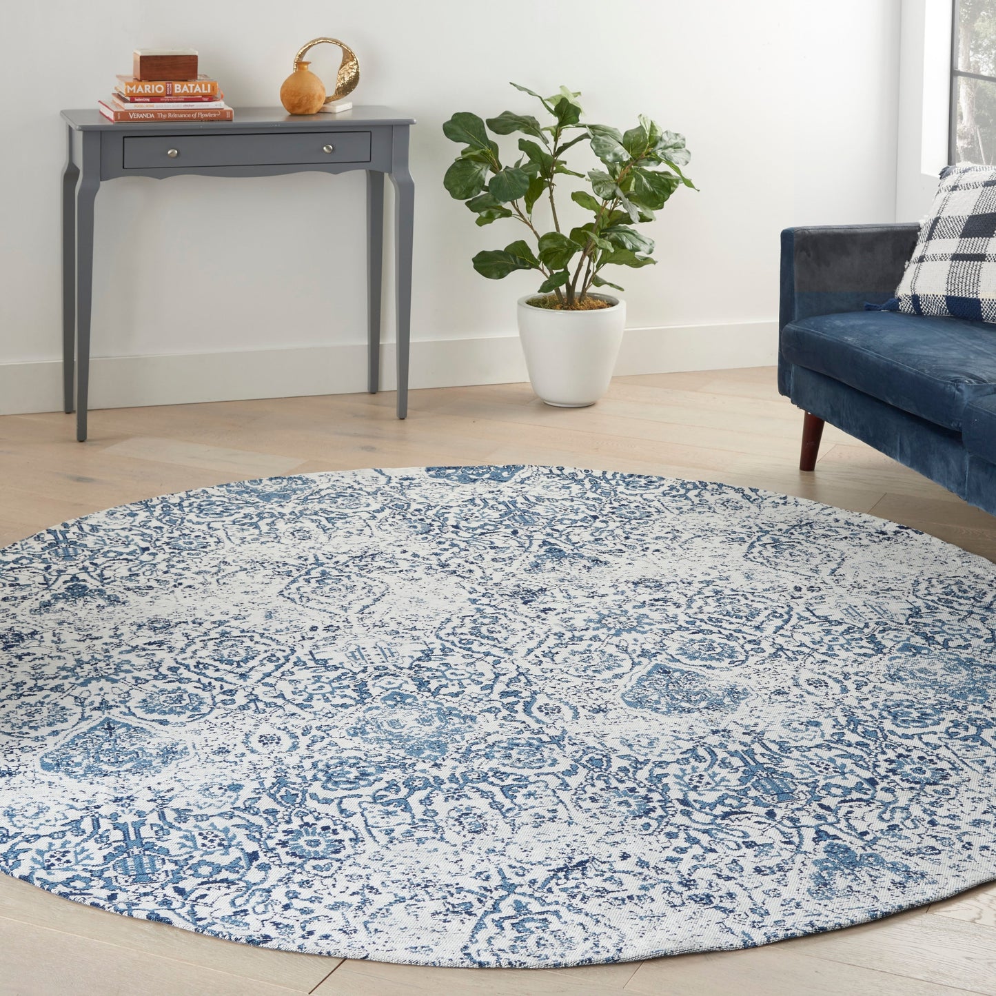 Tapis contemporain Nourison Damask vieilli