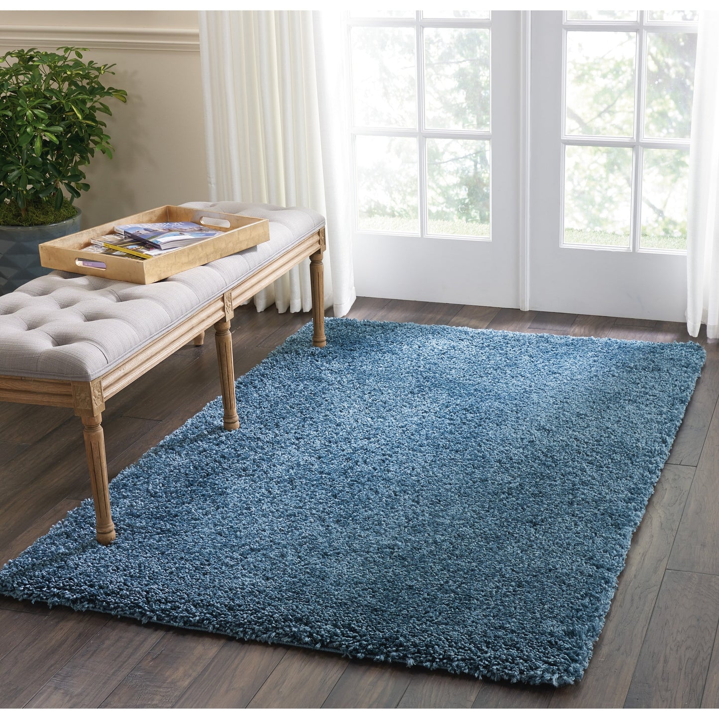 Tapis moderne en peluche solide Nourison Malibu Shag