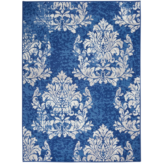 Tapis botanique Nourison Whimsicle French Country Ivoire Bleu marine