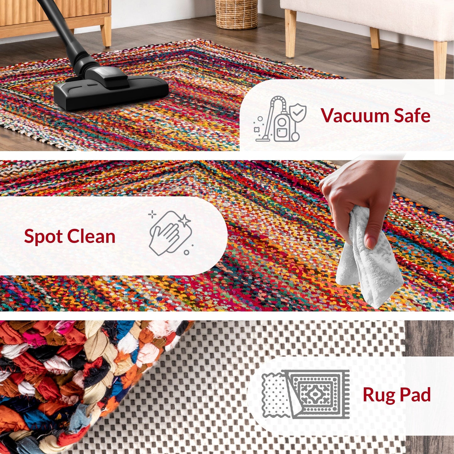 Tapis bohème tressé à la main Nuloom Tammara