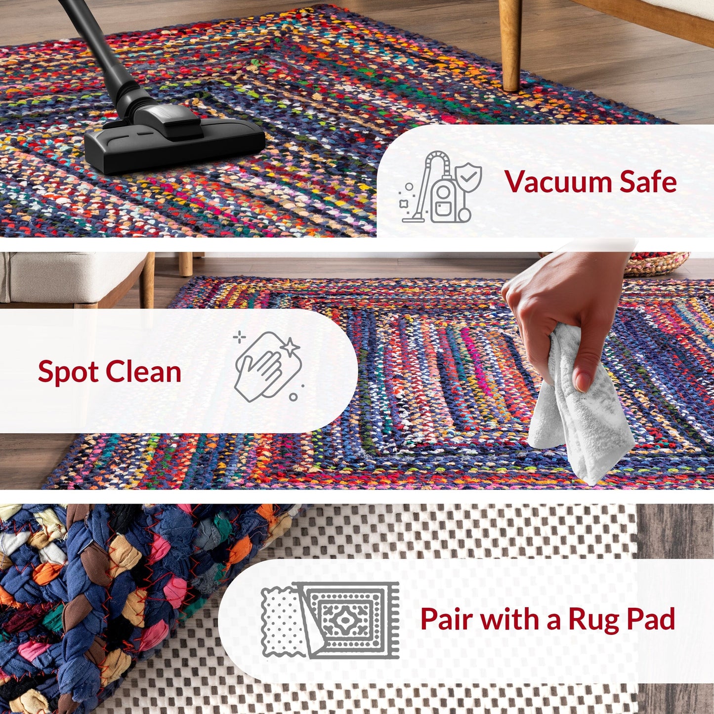 Tapis bohème tressé à la main Nuloom Tammara