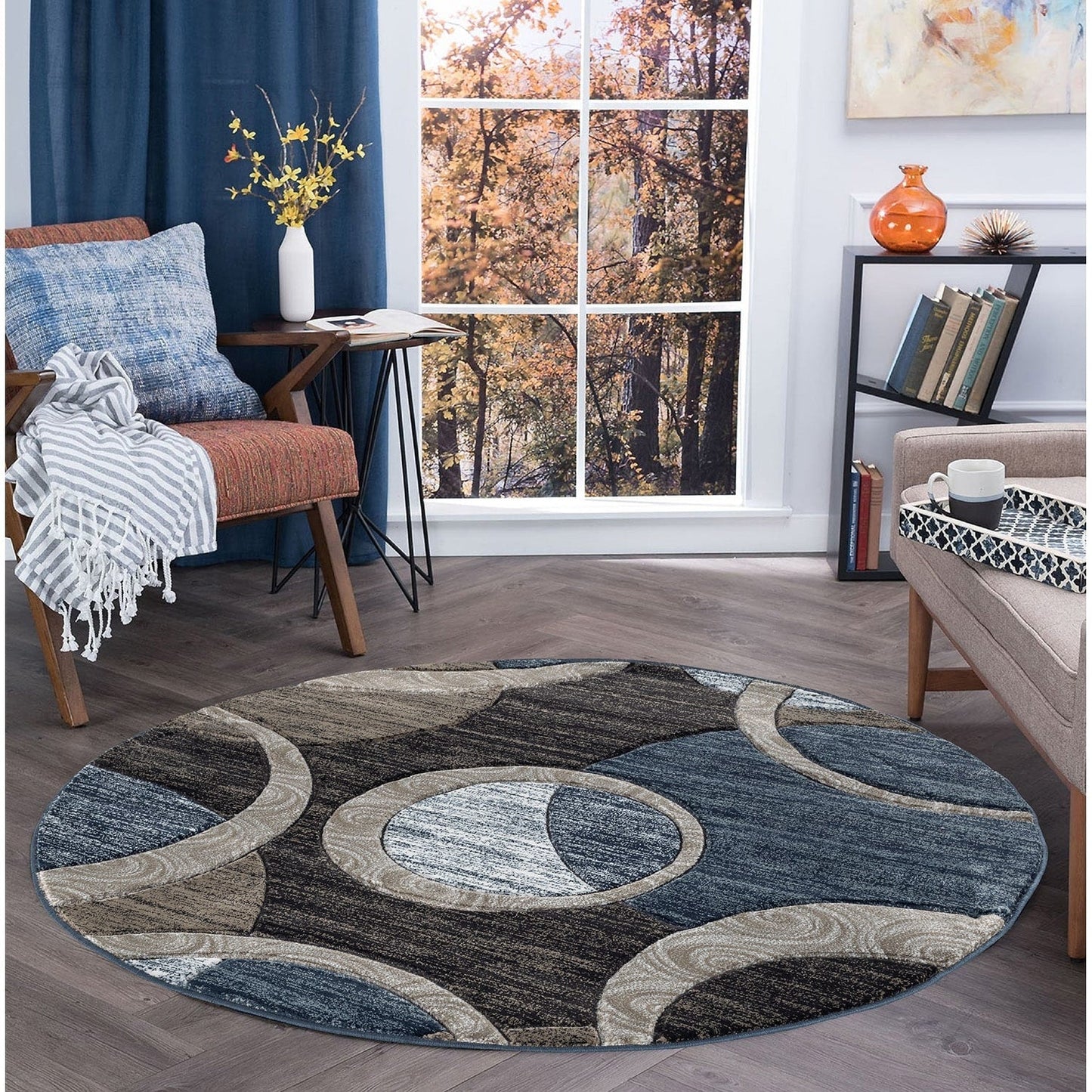 Tapis à motifs géométriques abstraits de la collection Orelsi