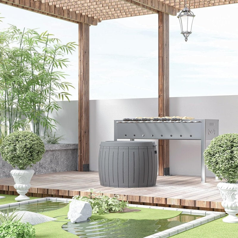 Coffre de rangement extérieur en résine verrouillable pour terrasse