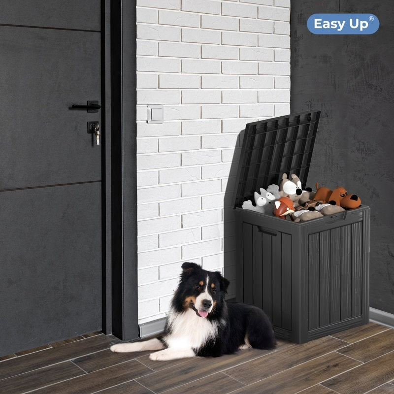 Coffre de rangement extérieur en résine verrouillable pour terrasse