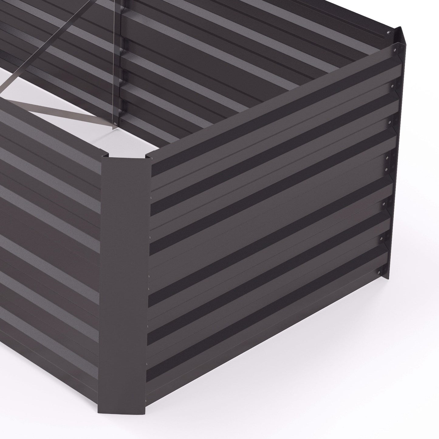 Jardinière surélevée Outsunny, 71 x 36 x 23 cm, jardinières en acier galvanisé pour plantes d'extérieur avec tiges renforcées