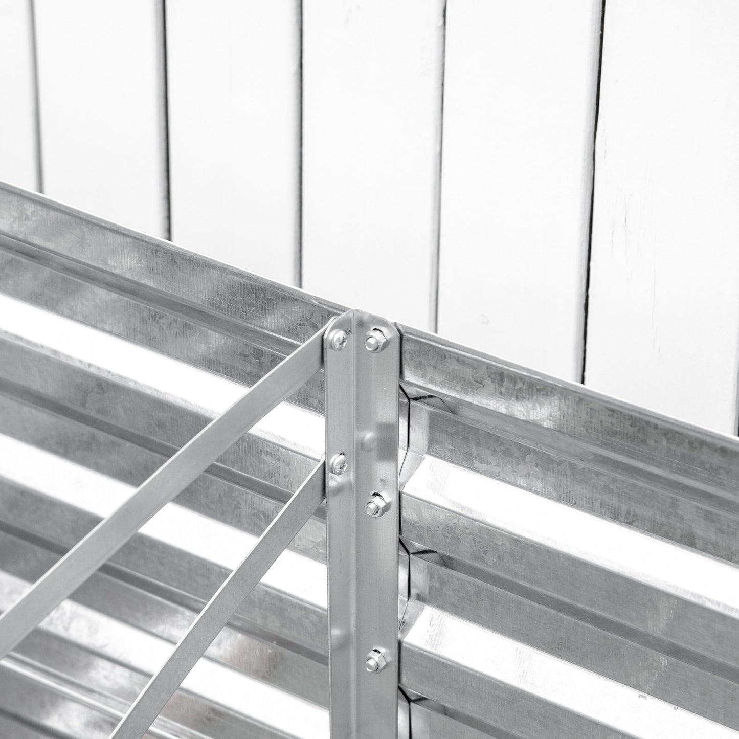 Jardinière surélevée Outsunny, 71 x 36 x 23 cm, jardinières en acier galvanisé pour plantes d'extérieur avec tiges renforcées