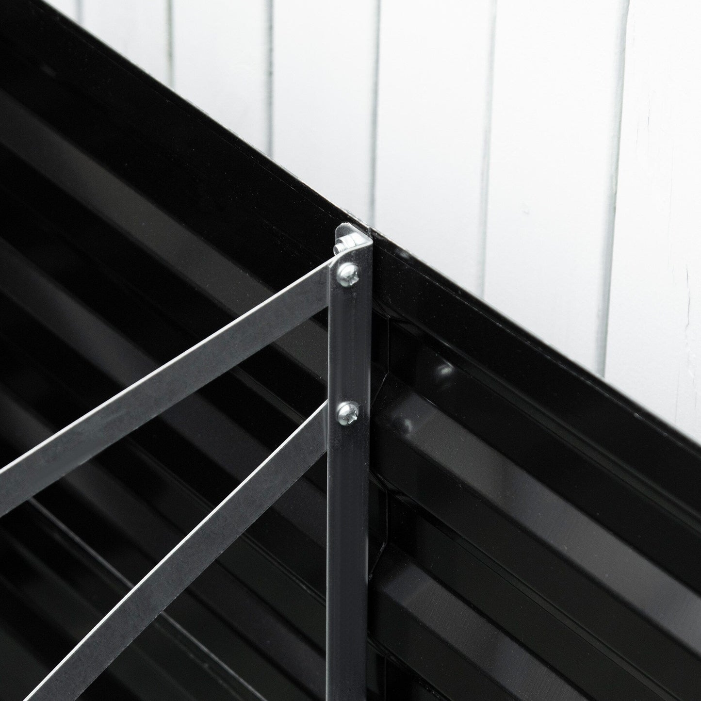 Jardinière surélevée Outsunny, 71 x 36 x 23 cm, jardinières en acier galvanisé pour plantes d'extérieur avec tiges renforcées