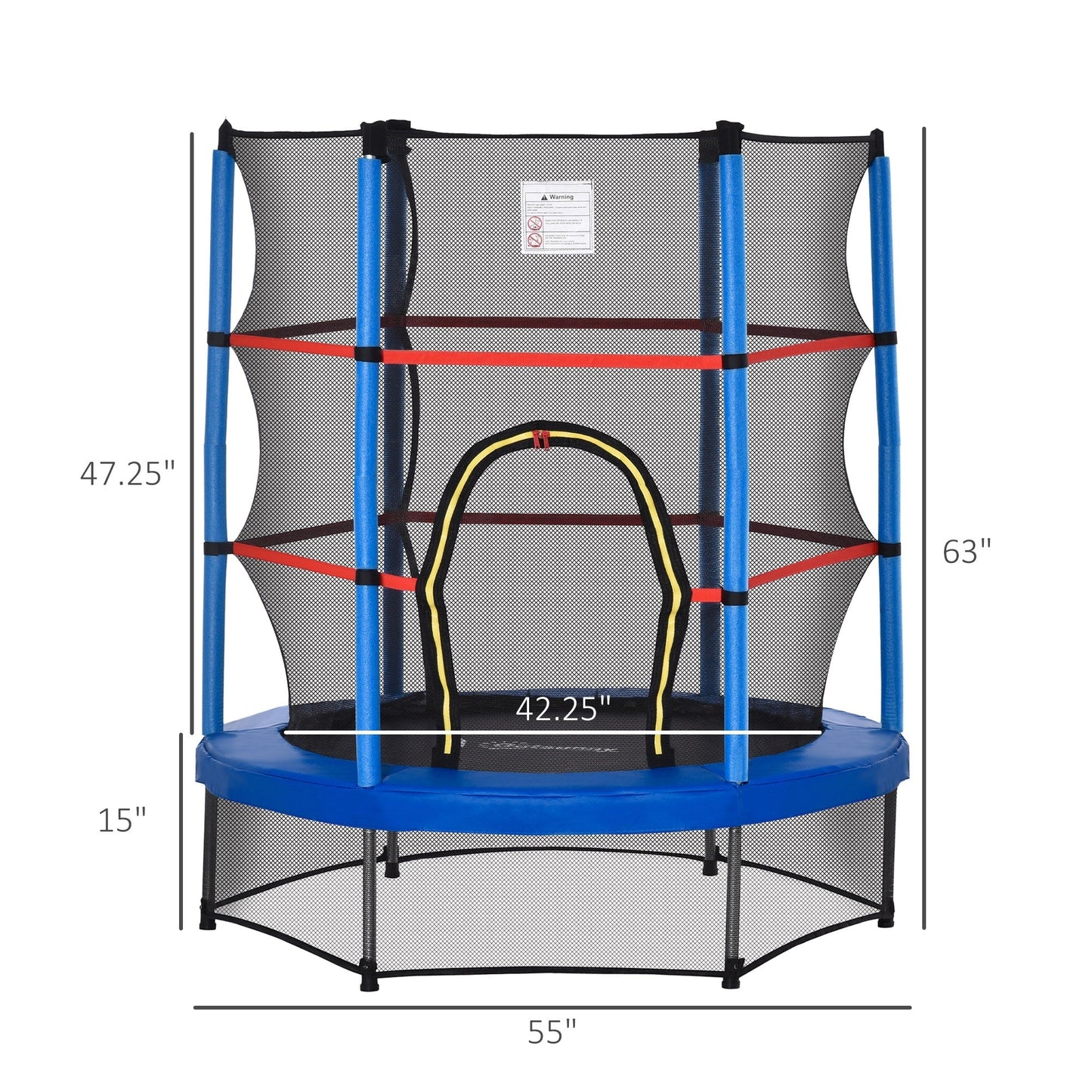 Trampoline Outsunny pour enfants de 1,5 m de diamètre avec filet pour l'intérieur et l'extérieur, de 3 à 6 ans