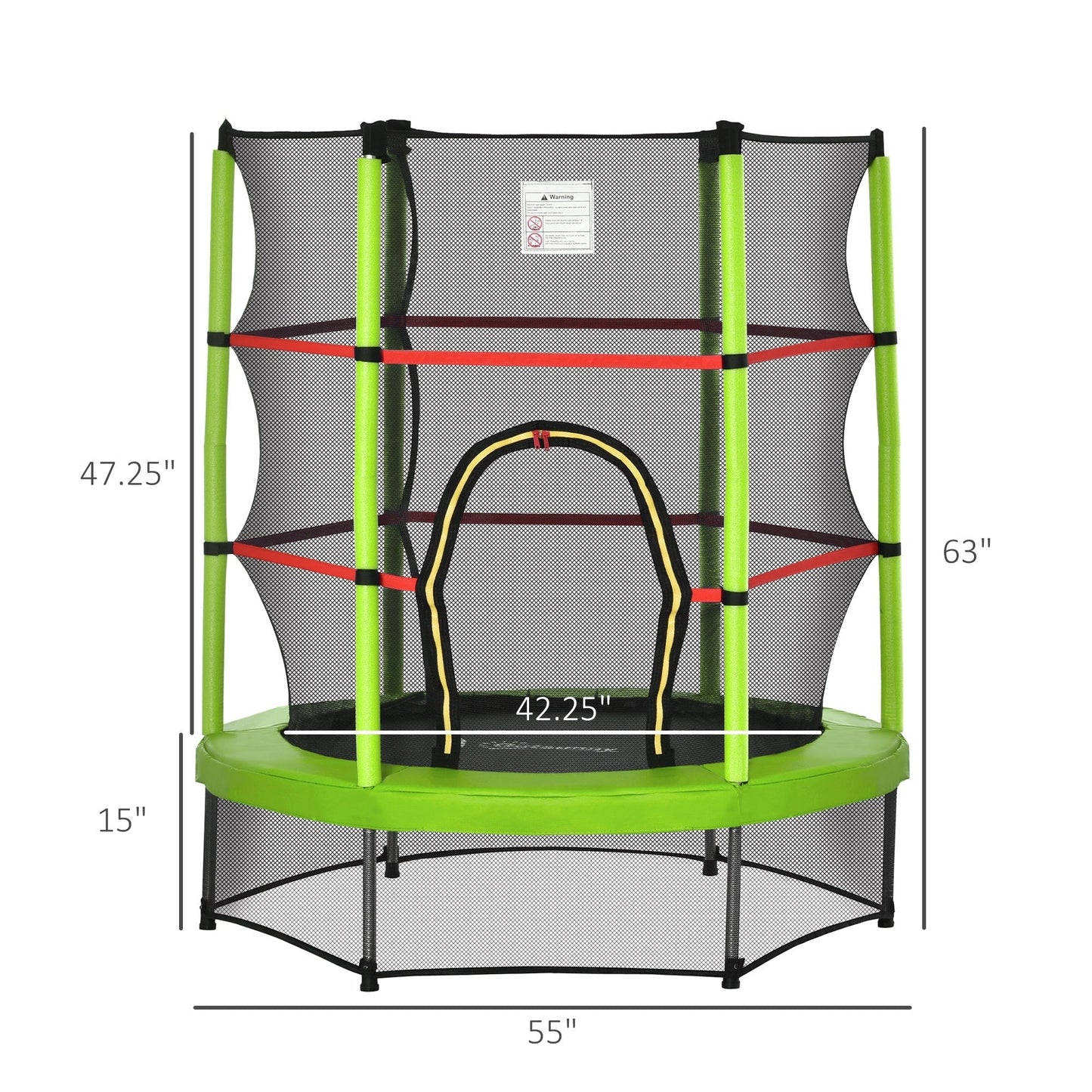 Trampoline Outsunny pour enfants de 1,5 m de diamètre avec filet pour l'intérieur et l'extérieur, de 3 à 6 ans