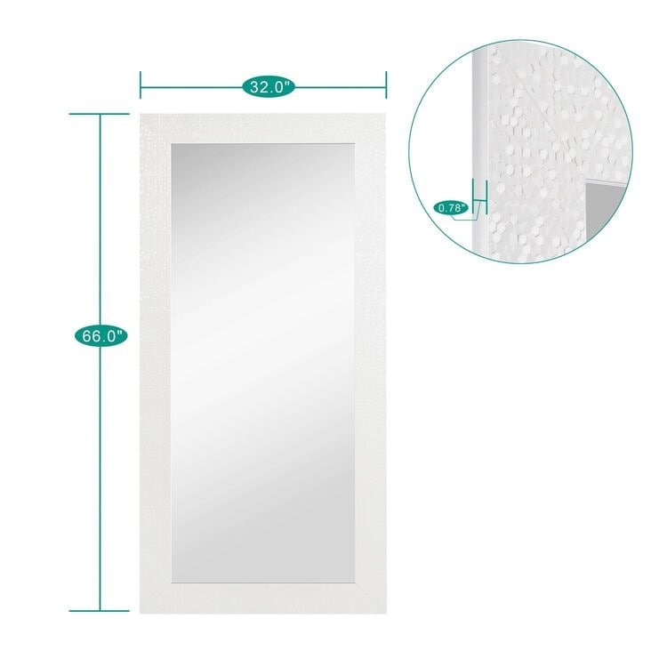 Miroir vertical pleine longueur à motif mosaïque de qualité supérieure - Miroir d'habillage complet sur pied, incliné ou autoportant