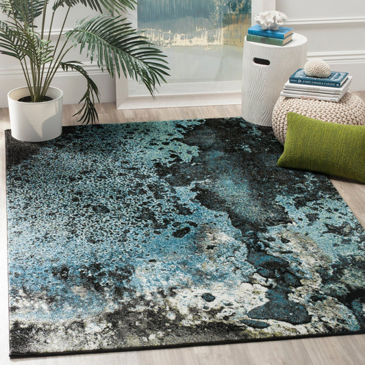 Tapis abstrait moderne aquarelle miel glacier SAFAVIEH