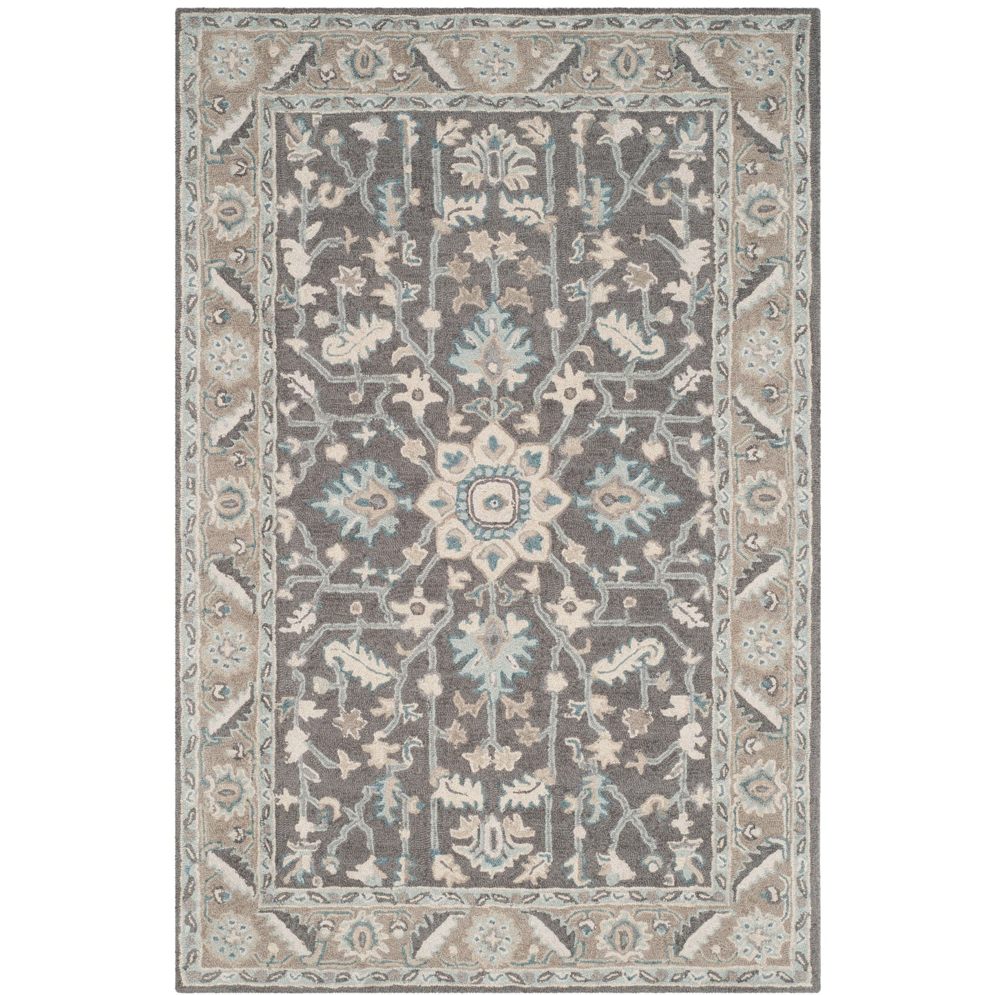 Tapis moderne en laine florale SAFAVIEH fait main Blossom Gulperi