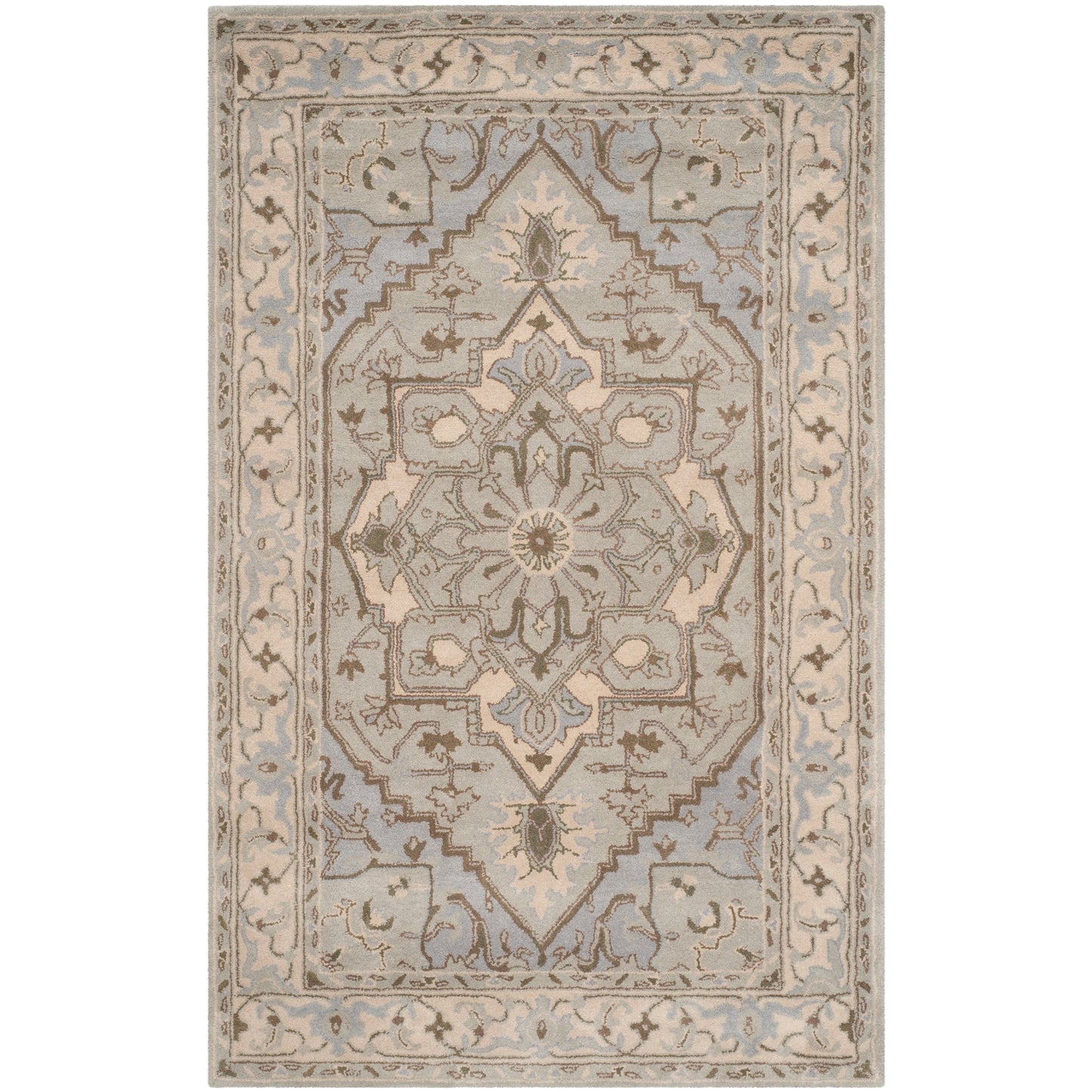 Tapis oriental traditionnel en laine SAFAVIEH fait main, style Dahlia flottant, héritage.