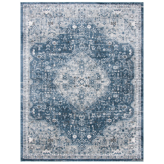 Tapis oriental traditionnel SAFAVIEH Oregon Hildegarde bleu marine/ivoire