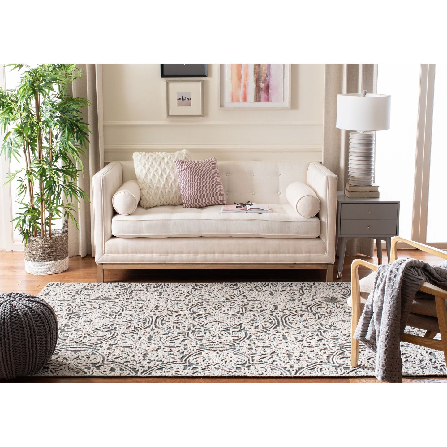 Tapis géométrique SAFAVIEH Tahoe Shag Lisjana de 1,2 pouce d'épaisseur