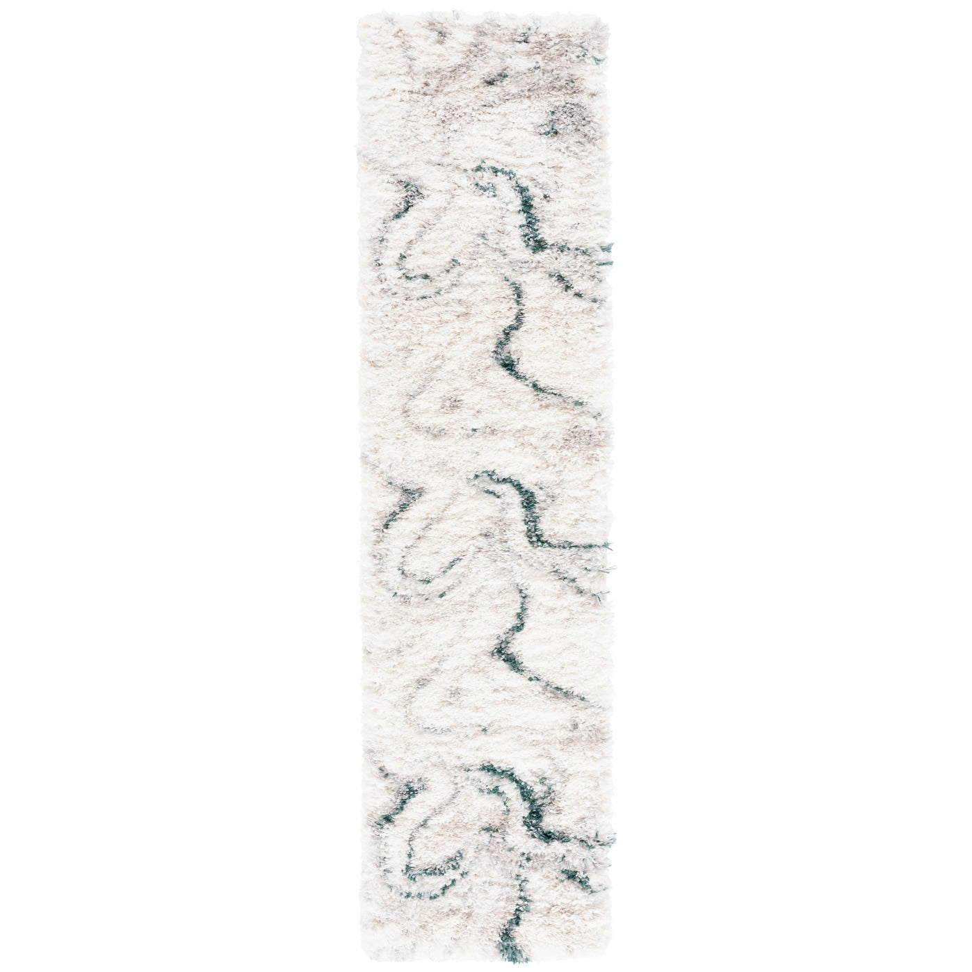 SAFAVIEH, Fontana Shag Zviya Tapis moderne abstrait de 5,1 cm d'épaisseur