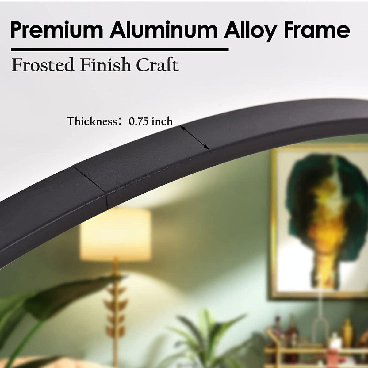 Miroir rond mural de salle de bain YVANLA avec cadre en métal