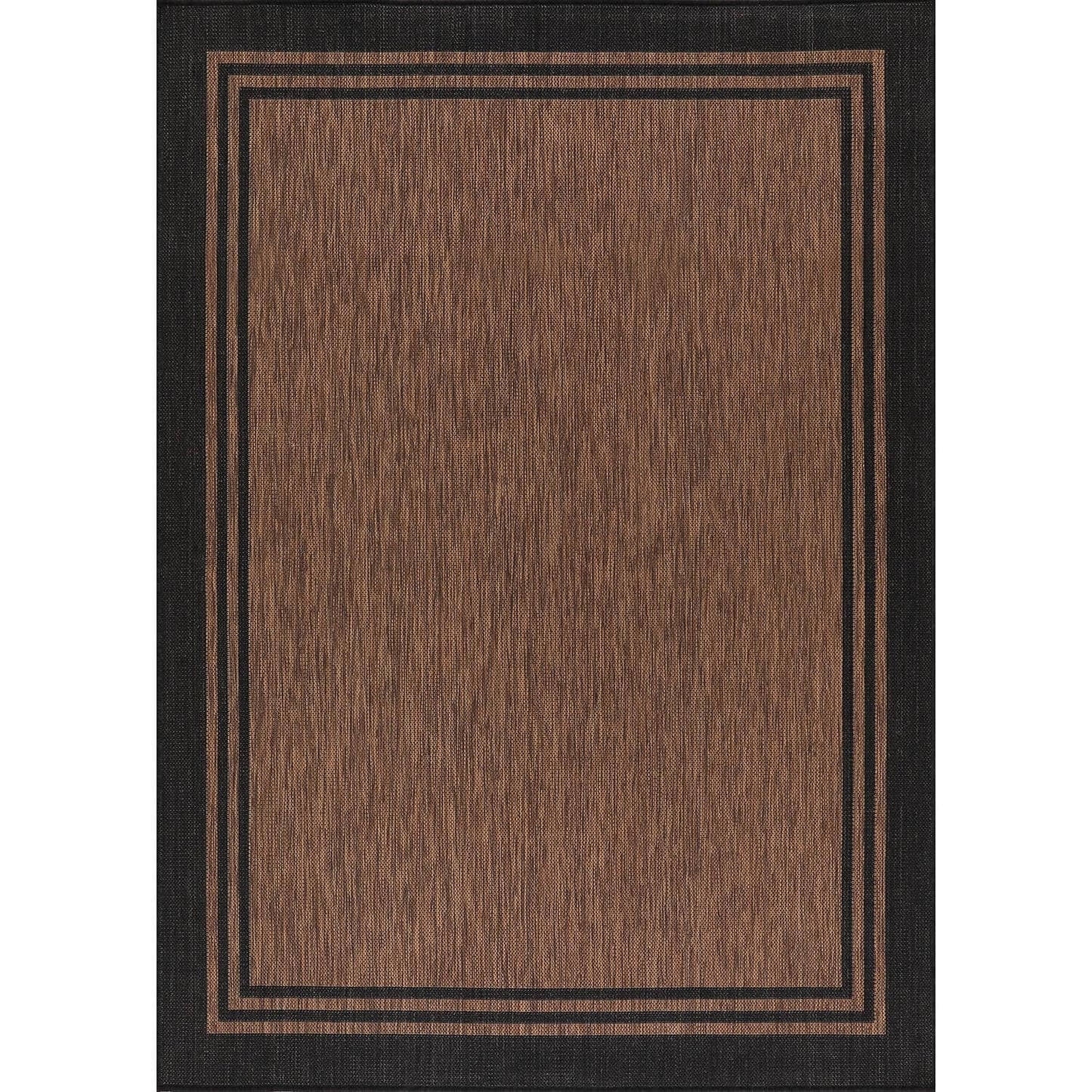 Tapis d'intérieur et d'extérieur lavable à bordures pour patio, terrasse et porche