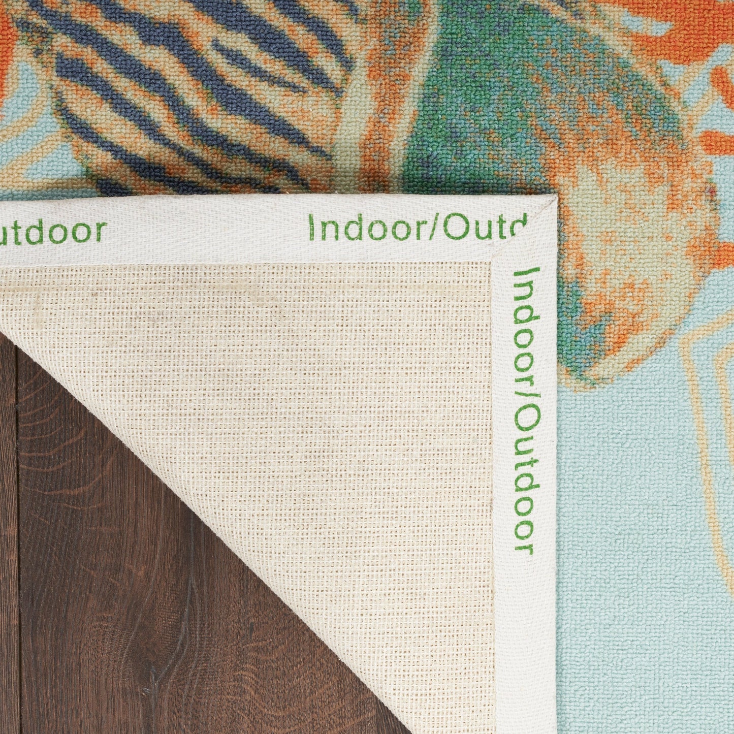 Tapis d'intérieur et d'extérieur Waverly Sun & Shade Shore Thing à motif de coquillages tropicaux et floraux