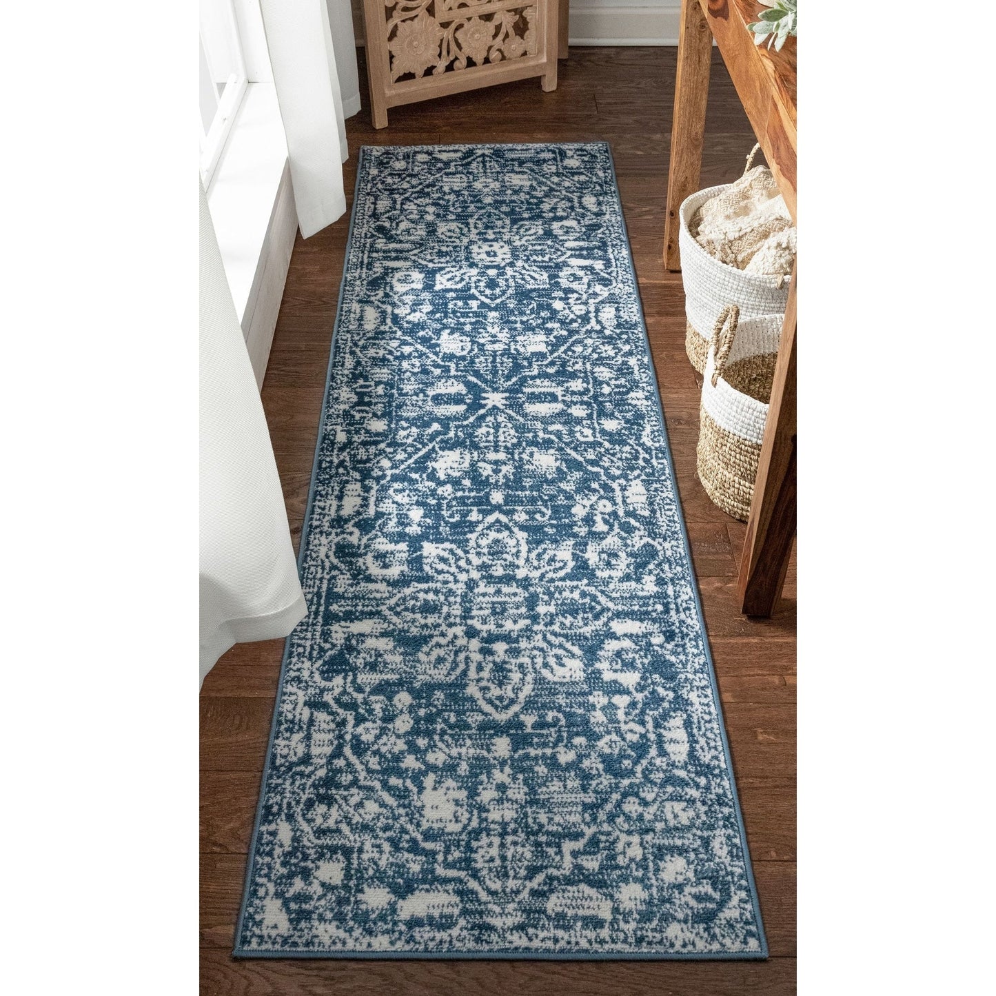 Tapis oriental bohème vintage à motif floral bien tissé Dazzle Disa