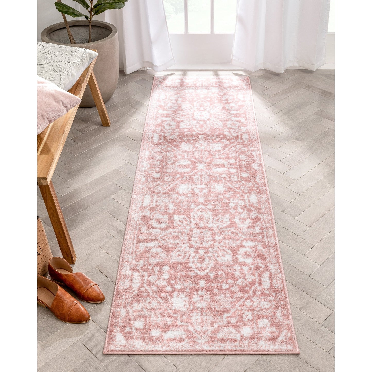 Tapis oriental bohème vintage à motif floral bien tissé Dazzle Disa