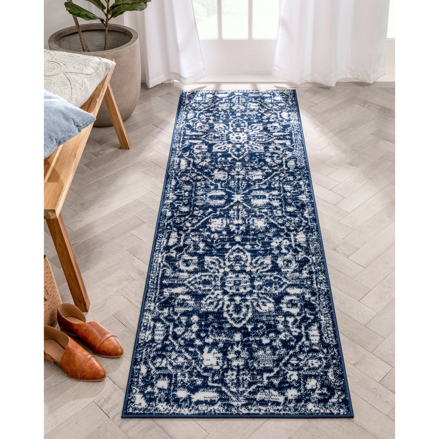 Tapis oriental bohème vintage à motif floral bien tissé Dazzle Disa