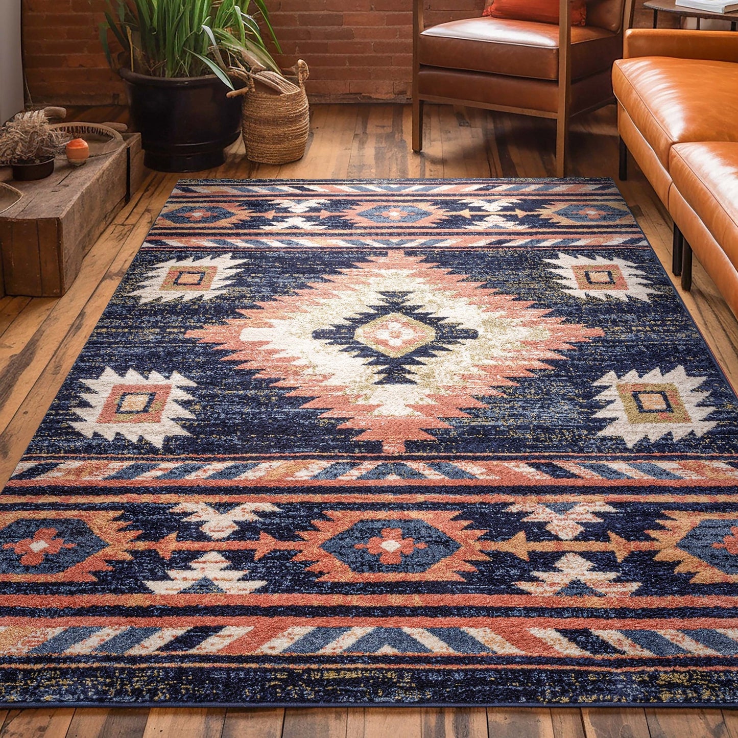 Tapis tribal du sud-ouest de Tulsa Lea bien tissé
