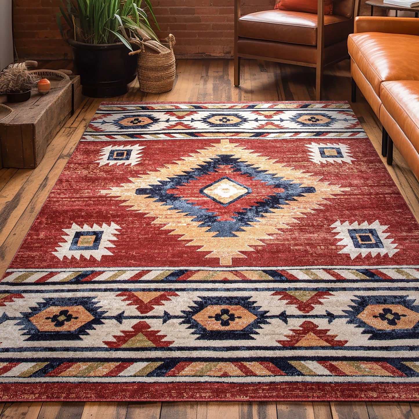 Tapis tribal du sud-ouest de Tulsa Lea bien tissé