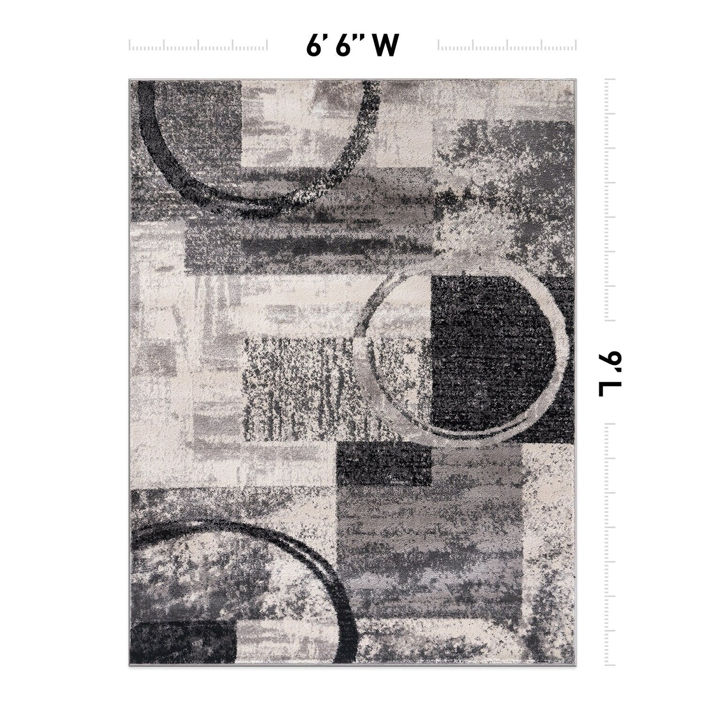 Tapis circulaire abstrait en polypropylène fabriqué à la machine, World Rug Gallery