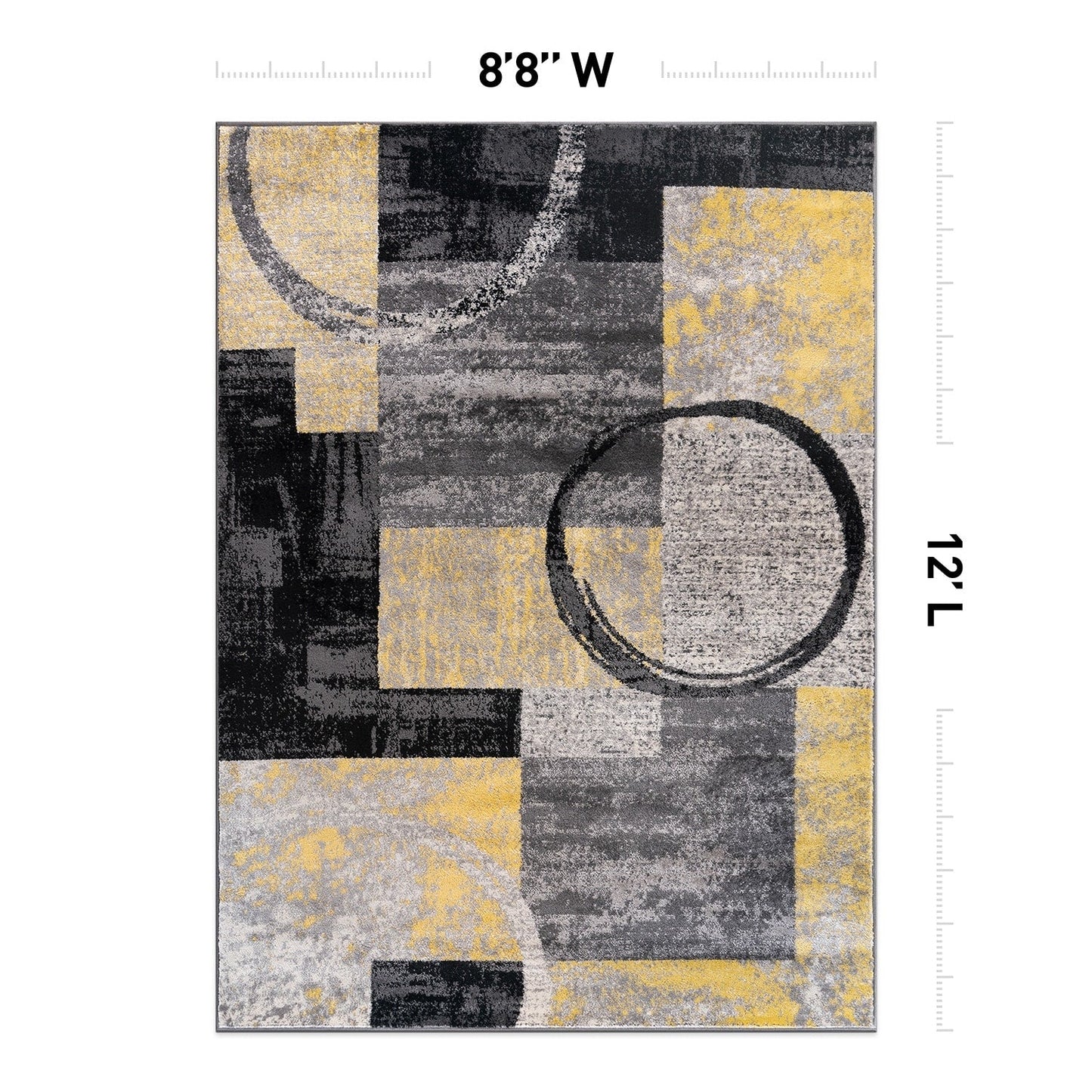 Tapis circulaire abstrait en polypropylène fabriqué à la machine, World Rug Gallery