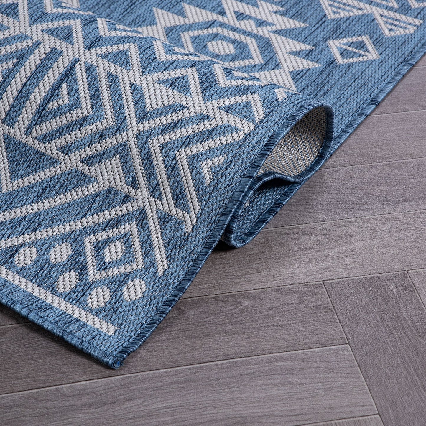 Tapis d'intérieur/extérieur texturé à motif géométrique bohème vieilli World Rug Gallery