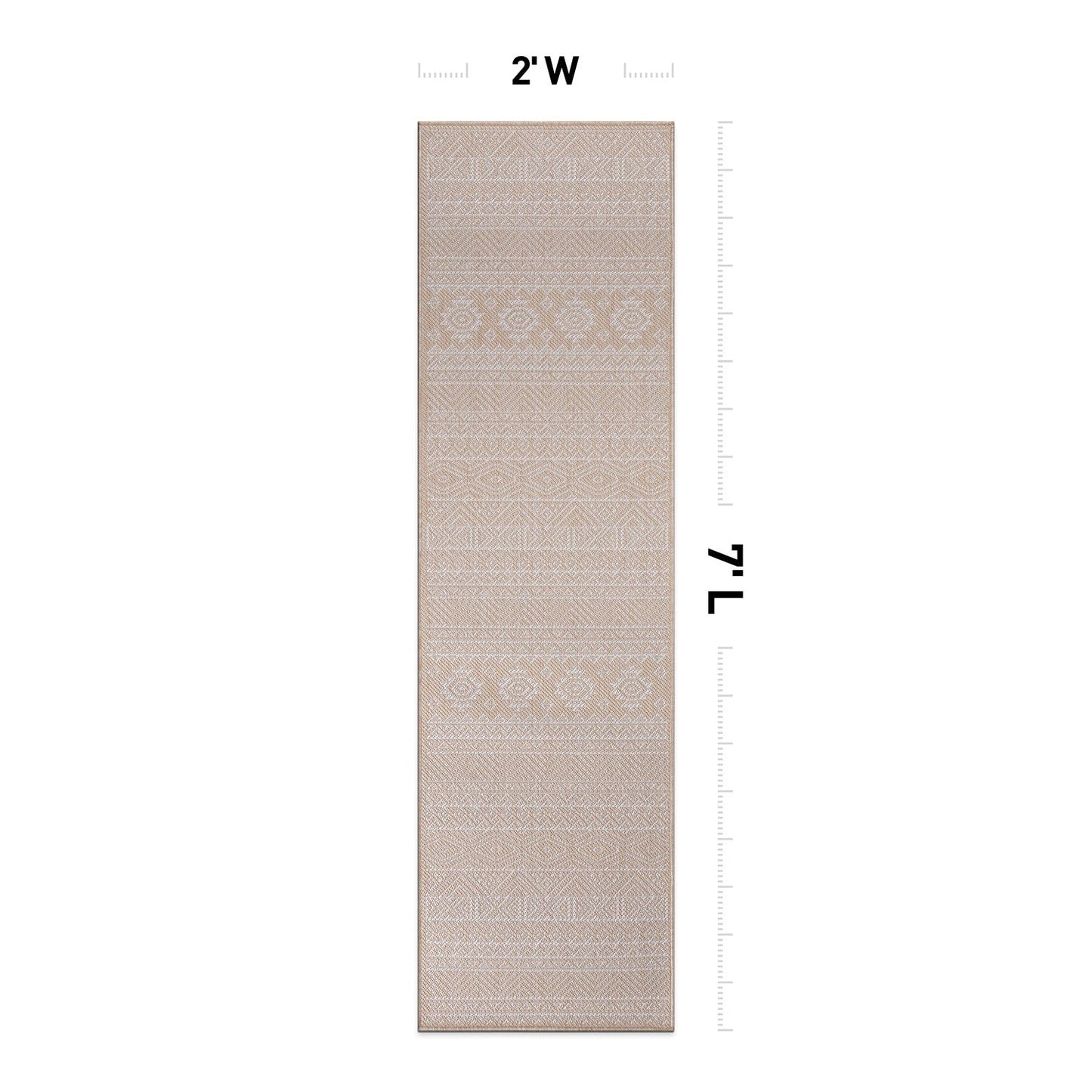 Tapis d'intérieur/extérieur texturé à motif géométrique bohème vieilli World Rug Gallery