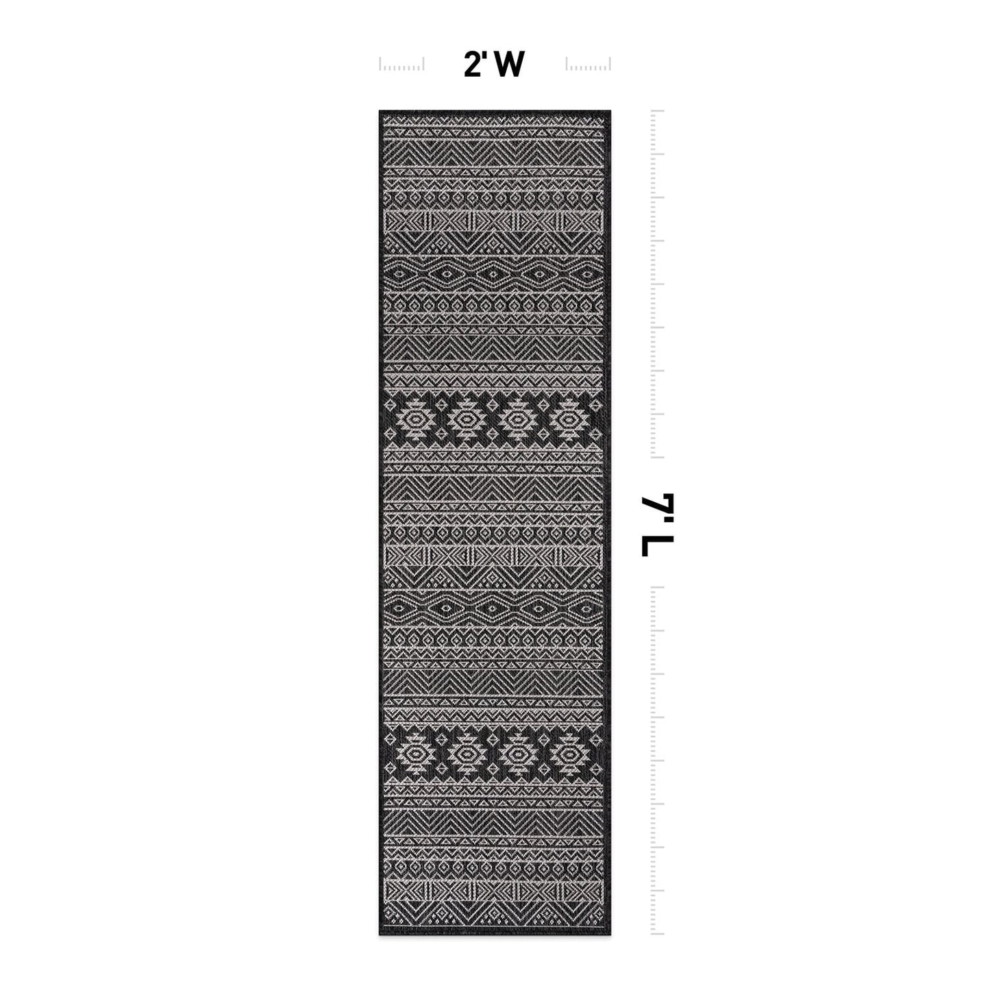 Tapis d'intérieur/extérieur texturé à motif géométrique bohème vieilli World Rug Gallery