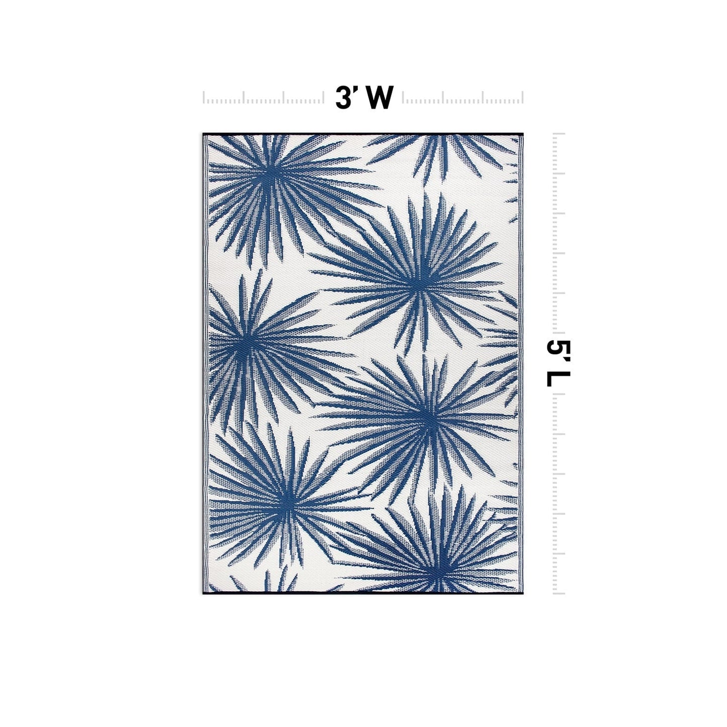 Tapis d'extérieur réversibles en plastique recyclé à motifs floraux tropicaux de la World Rug Gallery