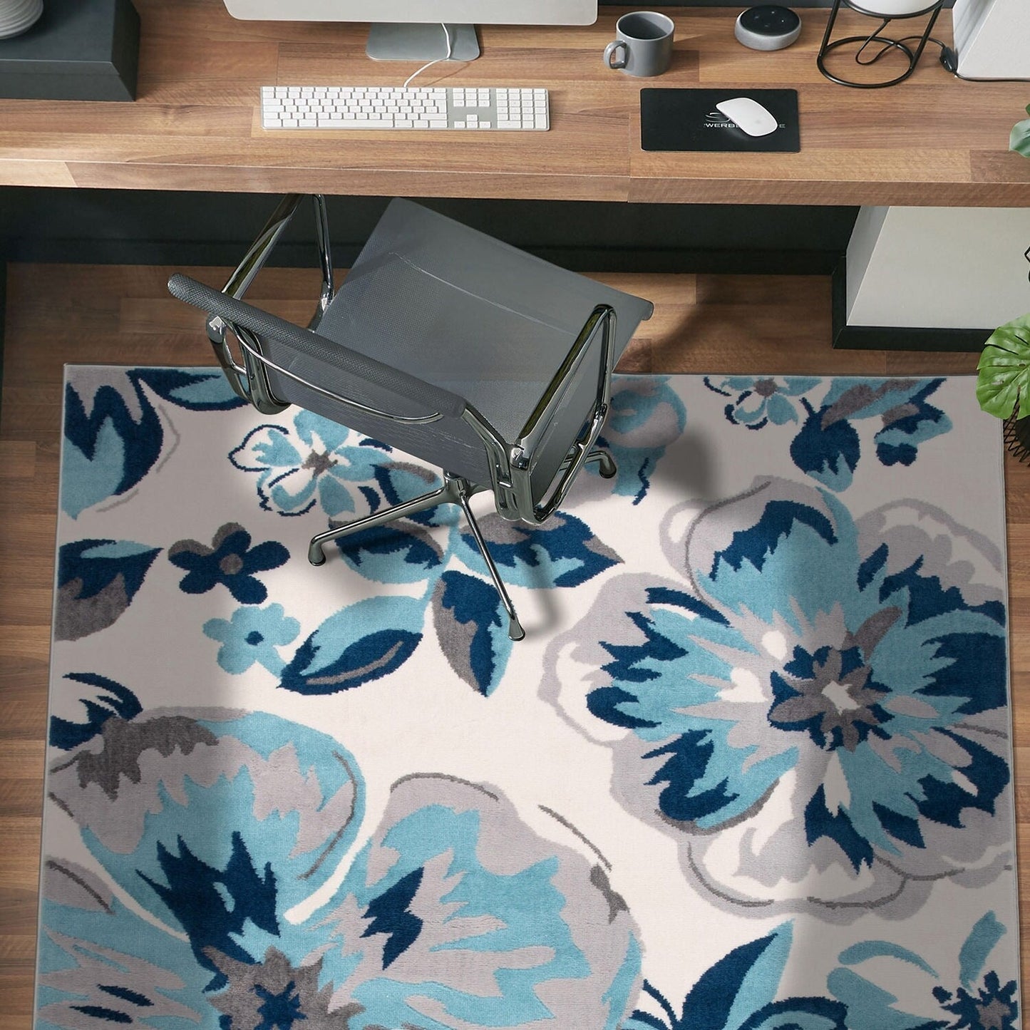 Tapis moderne à motif floral de la World Rug Gallery