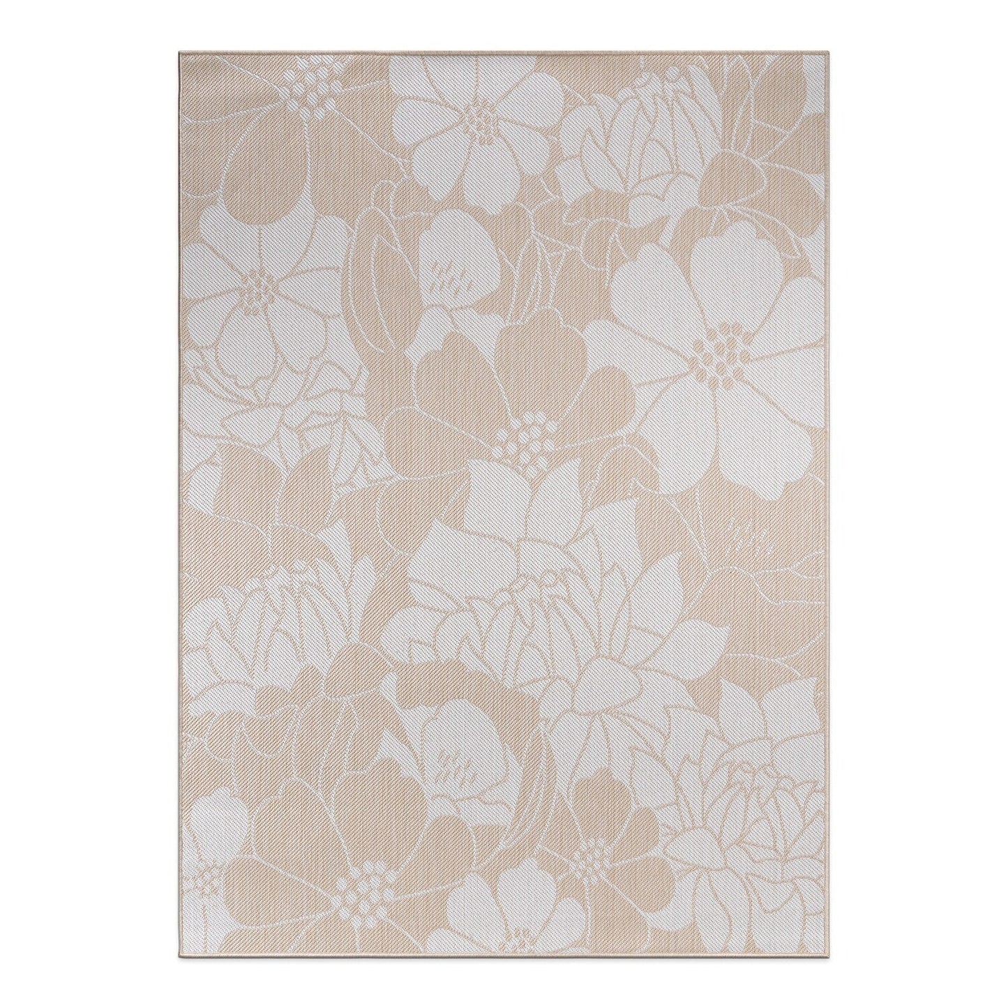 Tapis d'intérieur/extérieur texturé à motif floral moderne World Rug Gallery