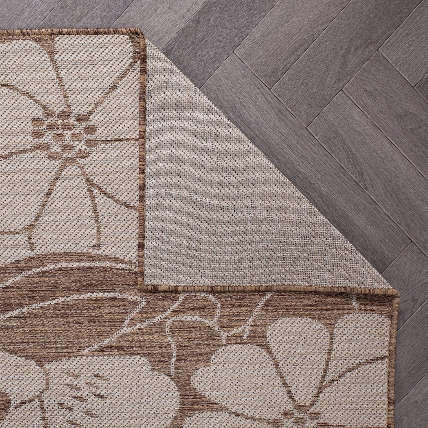 Tapis d'intérieur/extérieur texturé à motif floral moderne World Rug Gallery