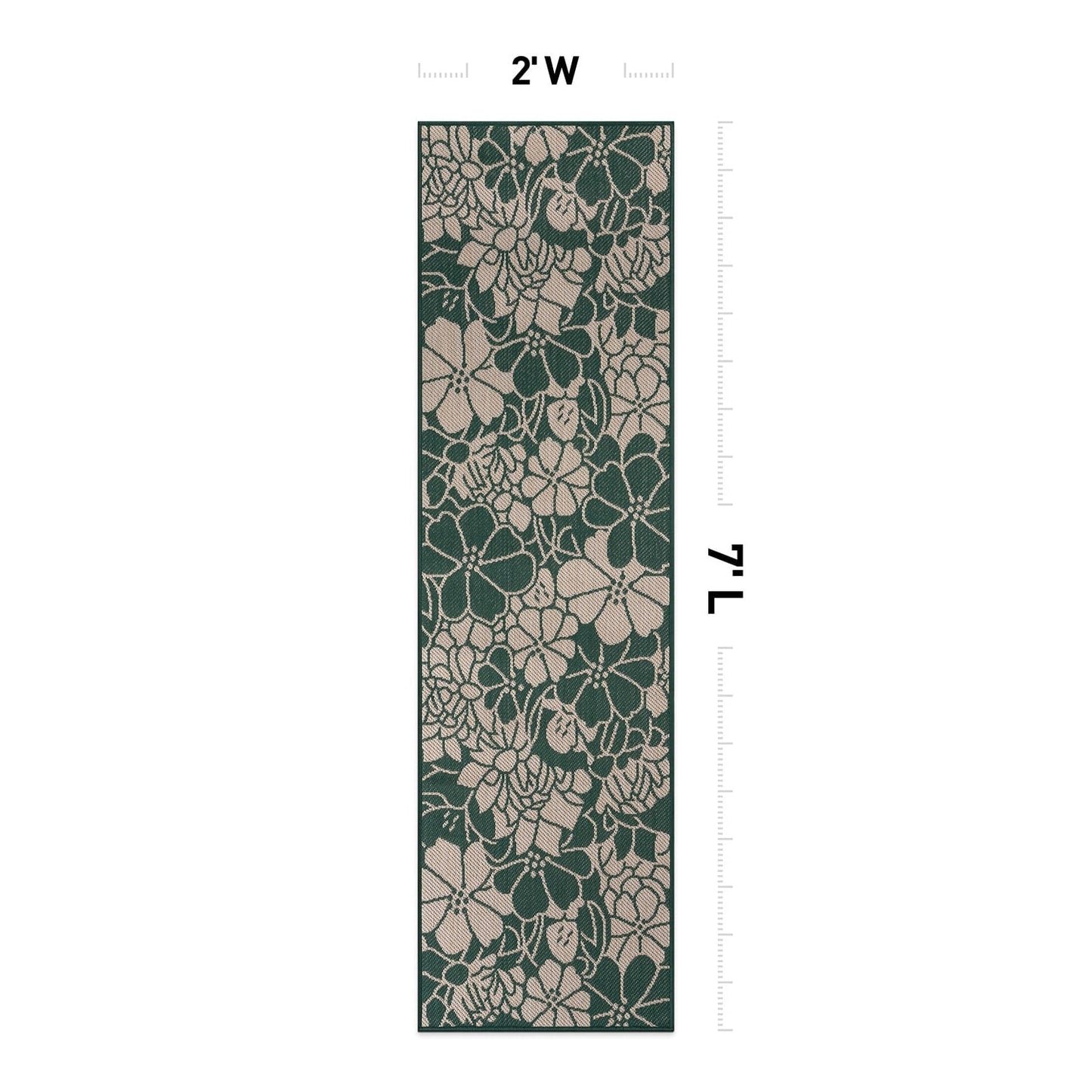 Tapis d'intérieur/extérieur texturé à motif floral moderne World Rug Gallery