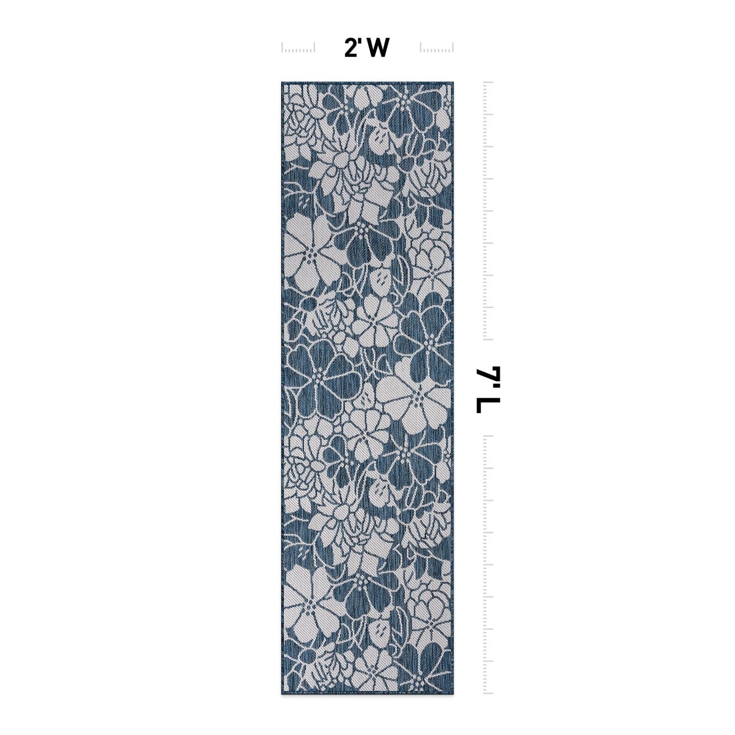 Tapis d'intérieur/extérieur texturé à motif floral moderne World Rug Gallery