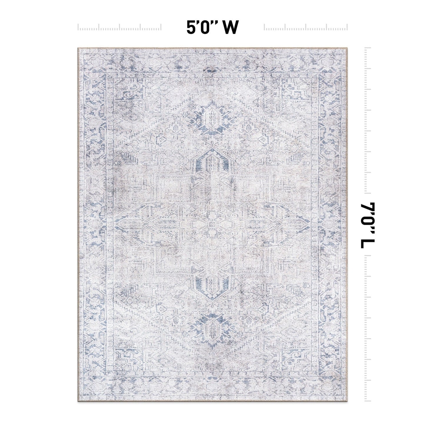 Tapis antidérapant lavable en machine à motif médaillon bohème vintage World Rug Gallery