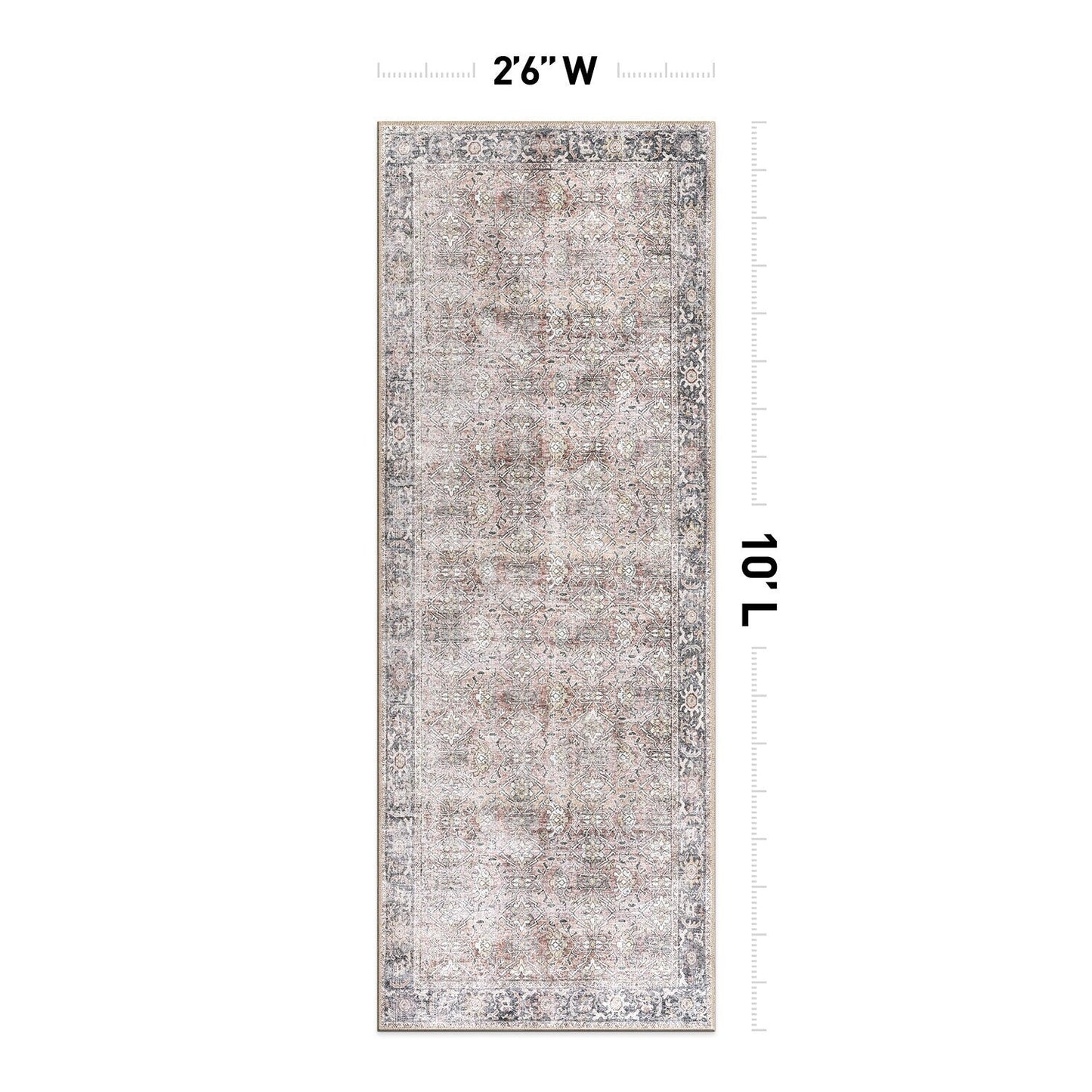 Tapis antidérapant lavable en machine, style vintage, World Rug Gallery