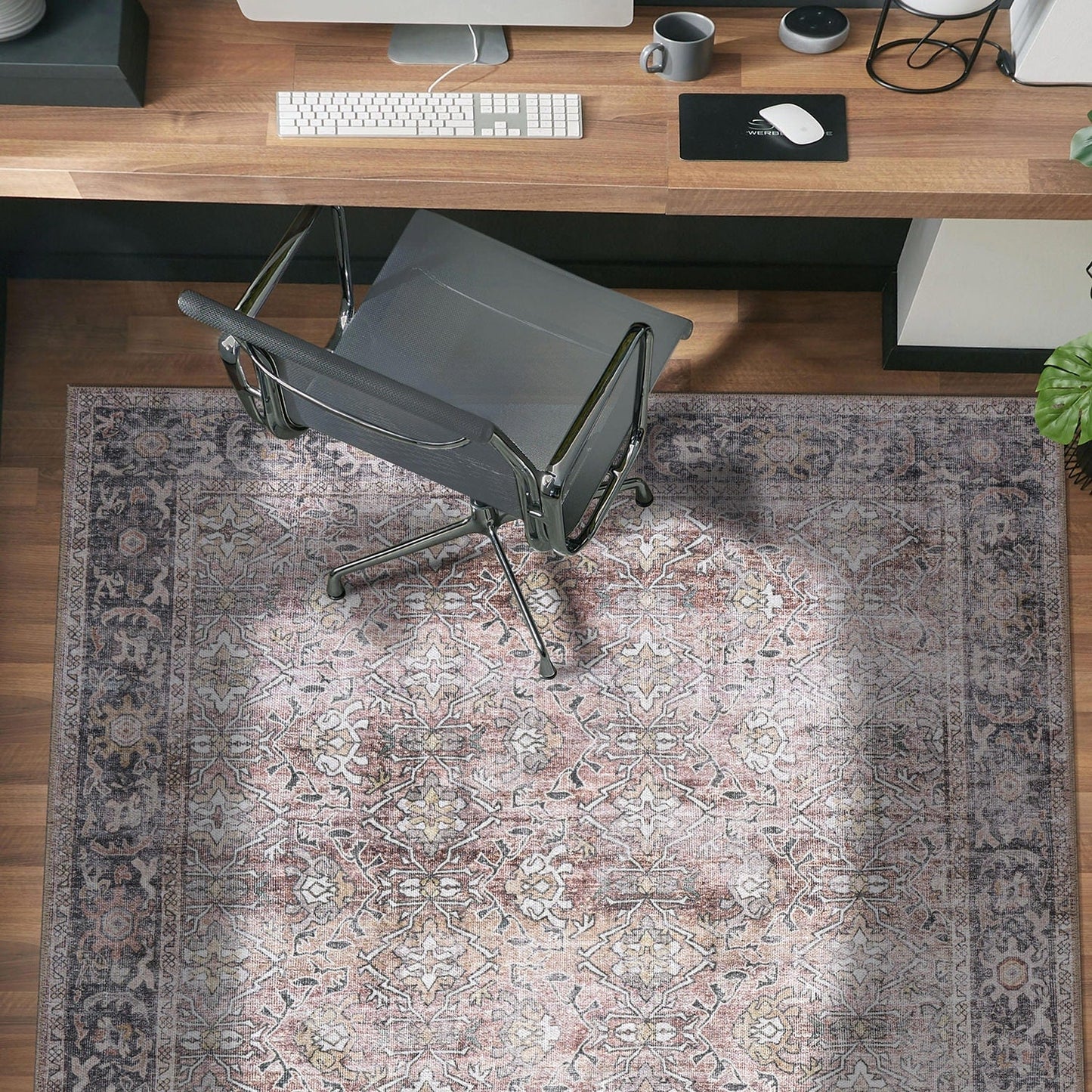 Tapis antidérapant lavable en machine, style vintage, World Rug Gallery