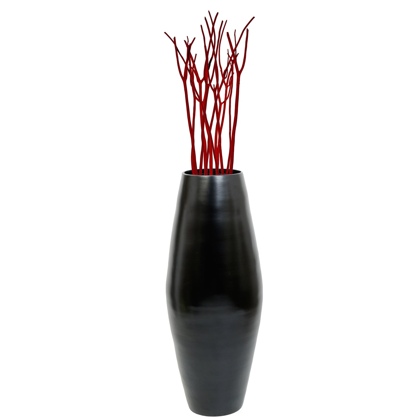 Vase de sol cylindrique en bambou de grande taille, décoratif pour halls d'hôtel et spas, idéal pour le salon ou le couloir.