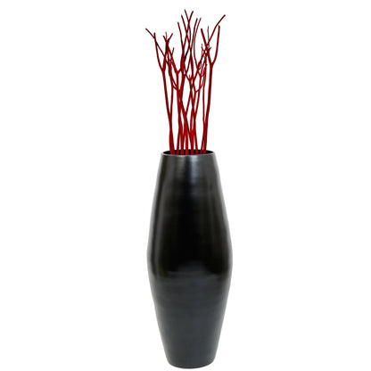 Vase de sol cylindrique en bambou de grande taille, décoratif pour halls d'hôtel et spas, idéal pour le salon ou le couloir.