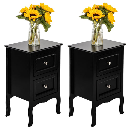 Country Style Two-Drawer Nightstand- Set of 2