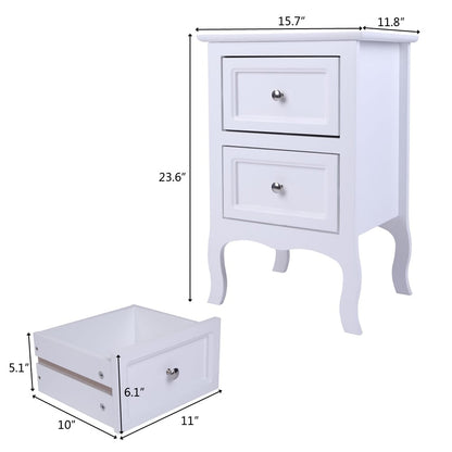 Country Style Two-Drawer Nightstand- Set of 2