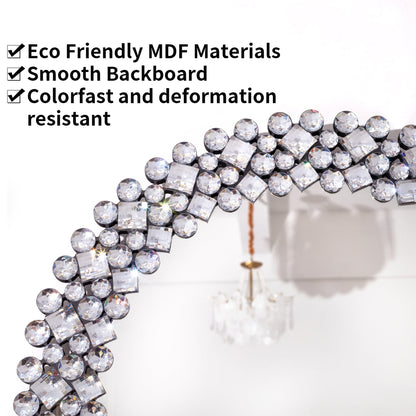 Crystal Accent Round Wall Mirror