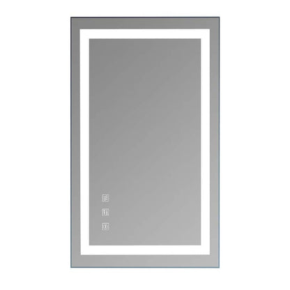 Miroir de salle de bain tactile à LED tricolore avec lumières à intensité variable